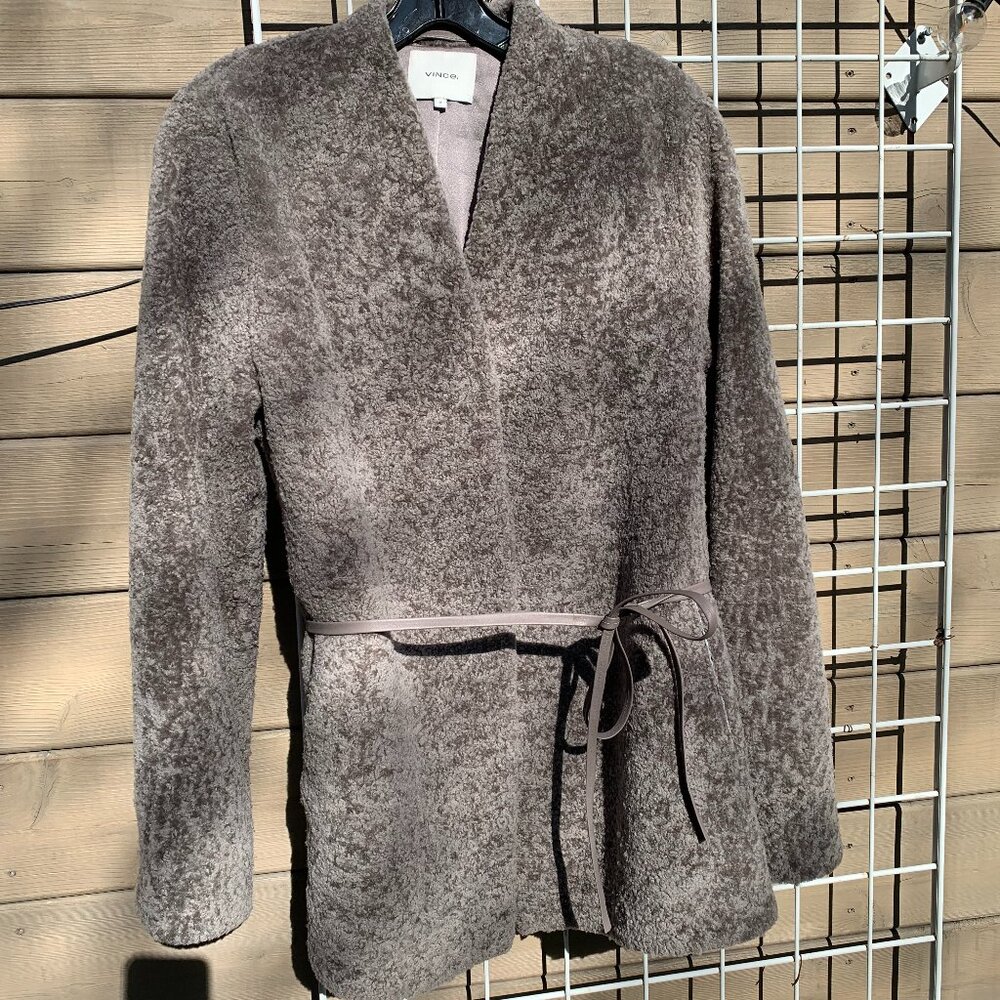 Vince Textured Shearling Jacket Size M